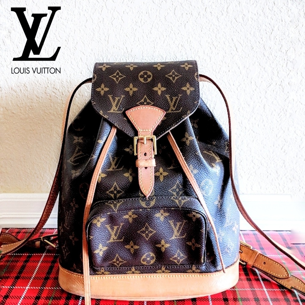 Louis Vuitton Monogram Canvas Brown Backpack with Natural Vachetta Trim